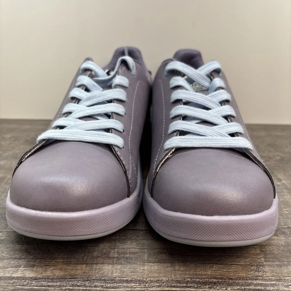 KURU Roam Women's 7.5 Classic Court Leather Sneaker Lilac Shimmer/Blue‎ Fog